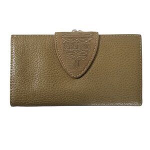 Sapaf Vintage Green Pebbled Leather Wallet Made in Italy